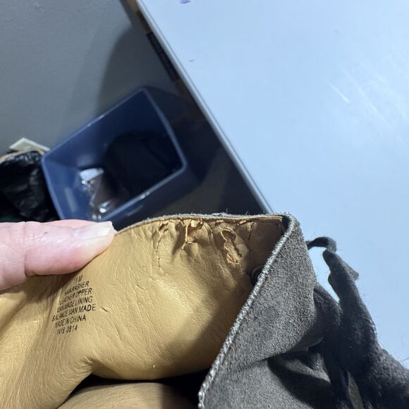 Nine West Krasher Boot Women 11 Brown Suede Distressed Lace Up Moto Western*flaw - Picture 9 of 10